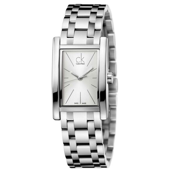 NWT CALVIN KLEIN Swiss Quartz White Dial Stainless Steel Silver Women's Watch - Picture 1 of 13